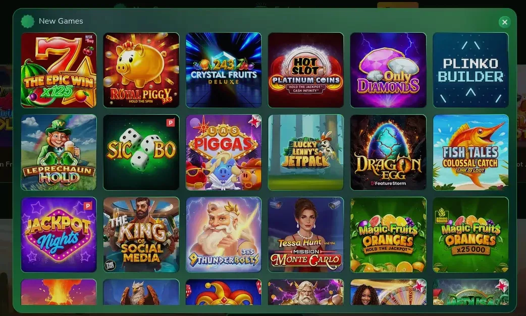 Игровой интерфейс казино Ева